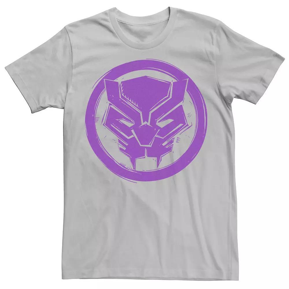 Men's Marvel Black Panther Purple Woodcut Symbol Tee, Size: XXL, Silver Product Image
