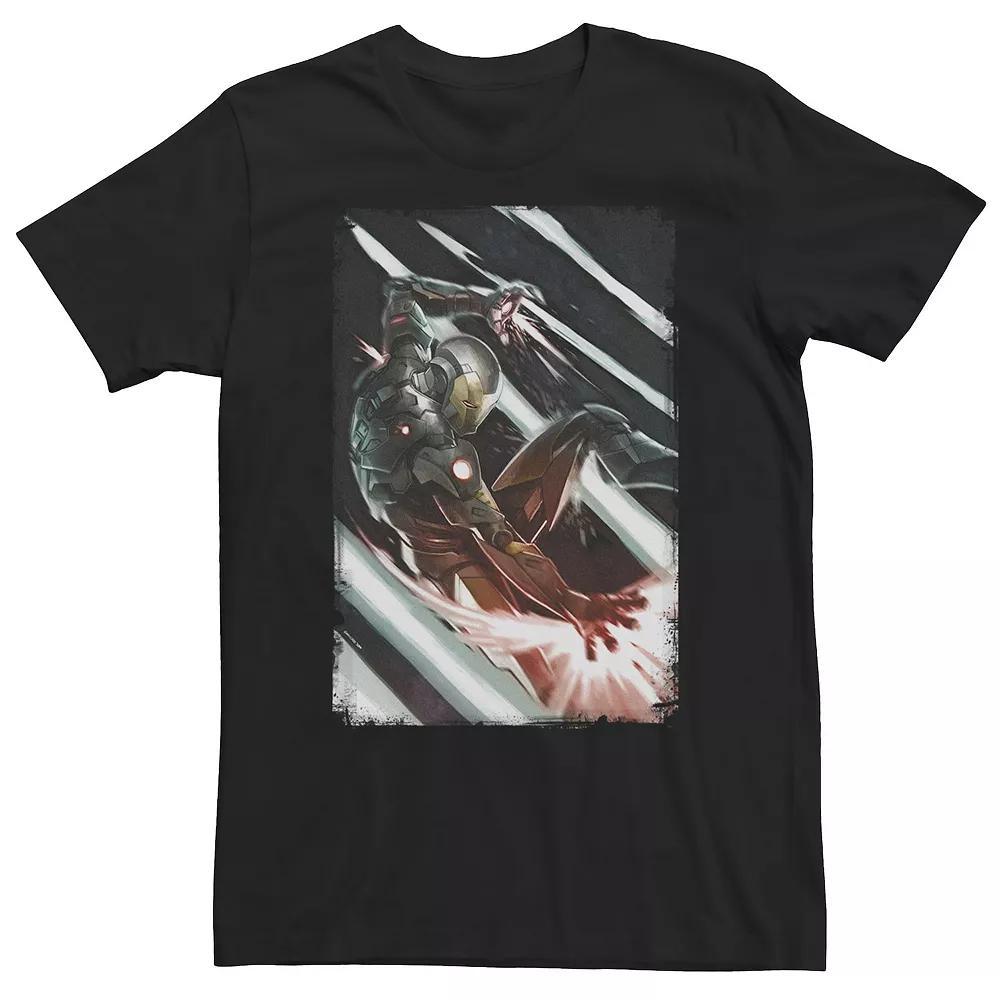 Big & Tall Marvel Iron Man Leap of Faith Power Blast Tee, Men's, Size: 3XL Tall, Black Product Image