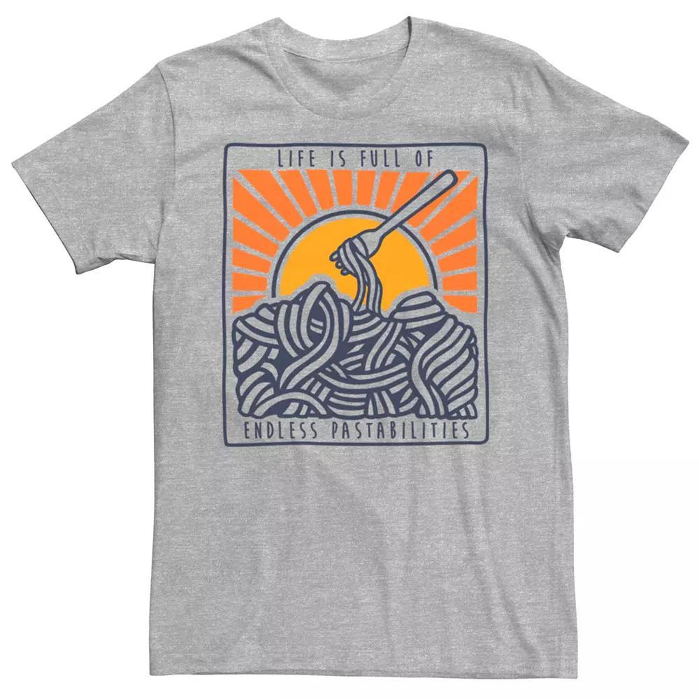 Men's Life Is Full Of Endless Pastabilities Tee, Size: 3XL, Athletic Grey Product Image