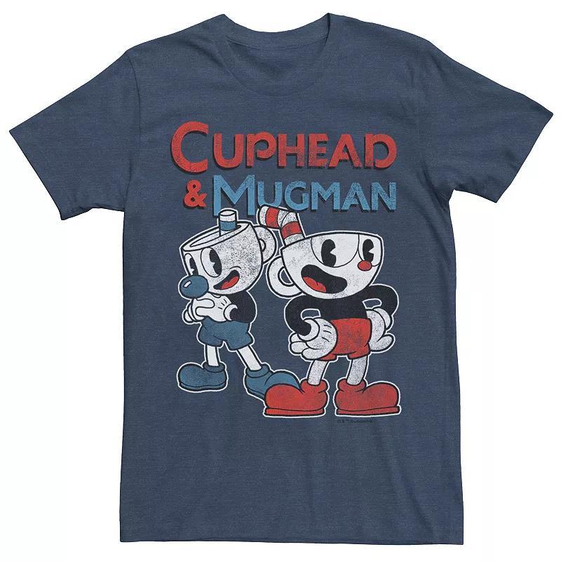 Men's Cuphead Two Cup Pair Tee, Size: Medium, Navy Grey Product Image
