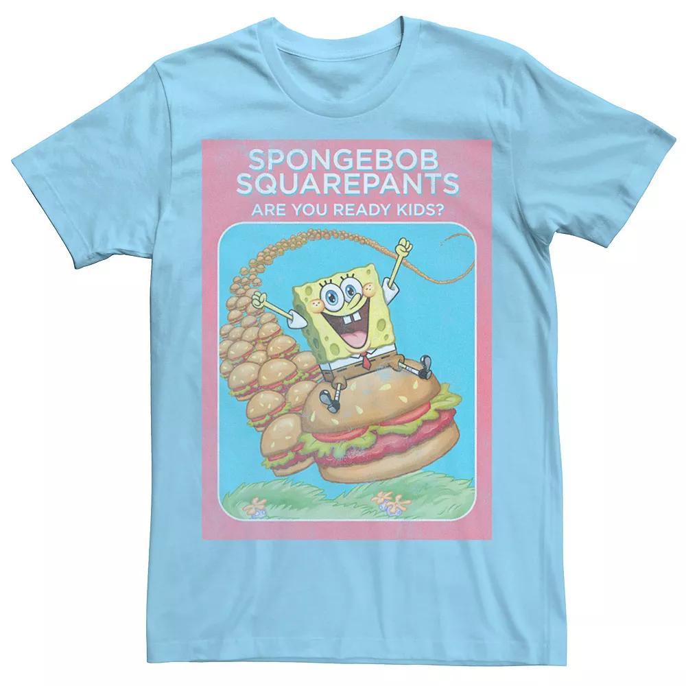 Men's Nickelodeon SpongeBob SquarePants Are You Ready Kids Vintage Poster Tee, Size: 3XL, Light Blue Product Image