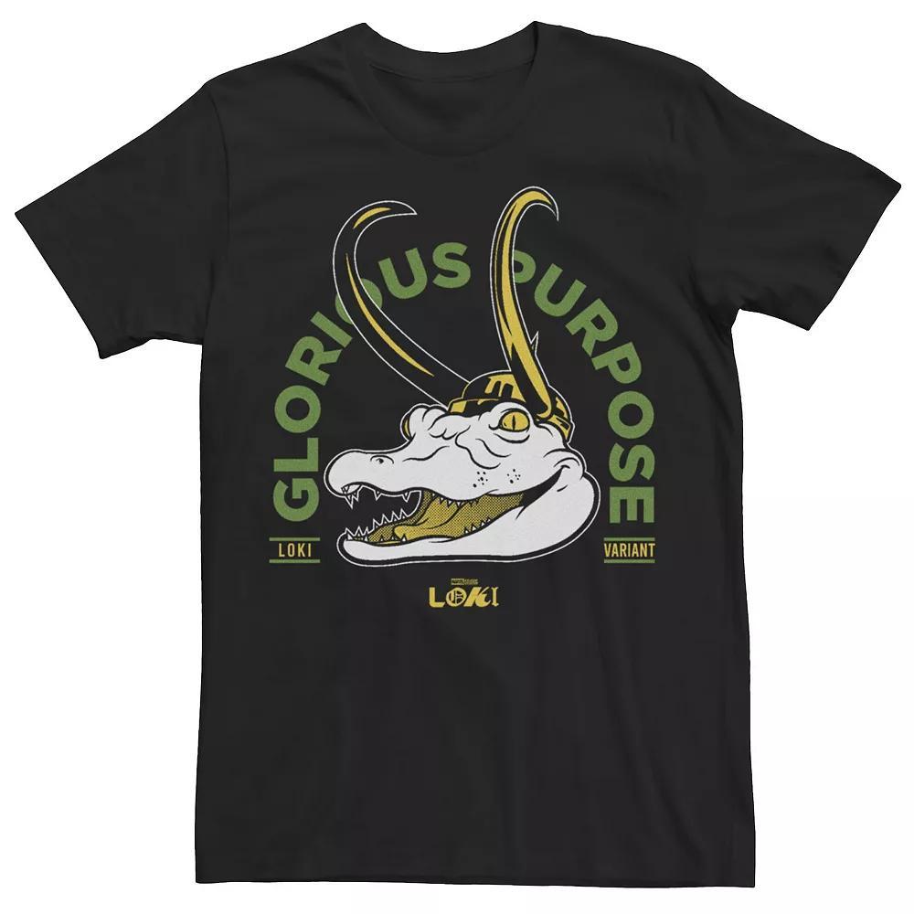 Men's Marvel Loki Alligator Loki Glorious Purpose Big Head Tee, Boy's, Size: XL, Black Product Image