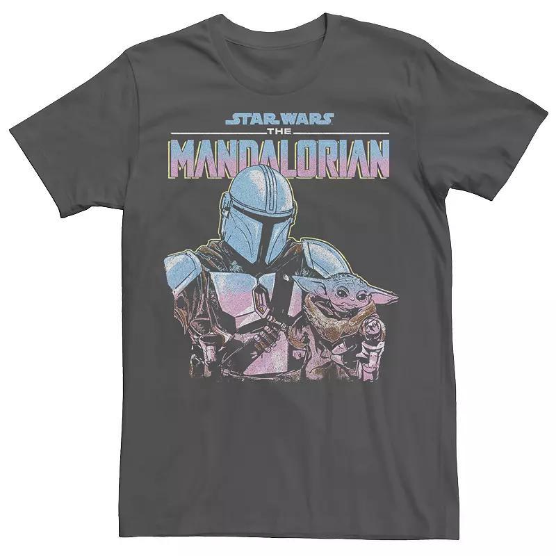 Men's Star Wars: The Mandalorian & The Child Pastel Gradient Tee, Size: Small, Grey Product Image