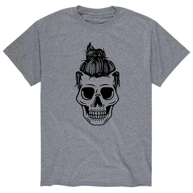 Mens Man Bun Skull Tee Product Image