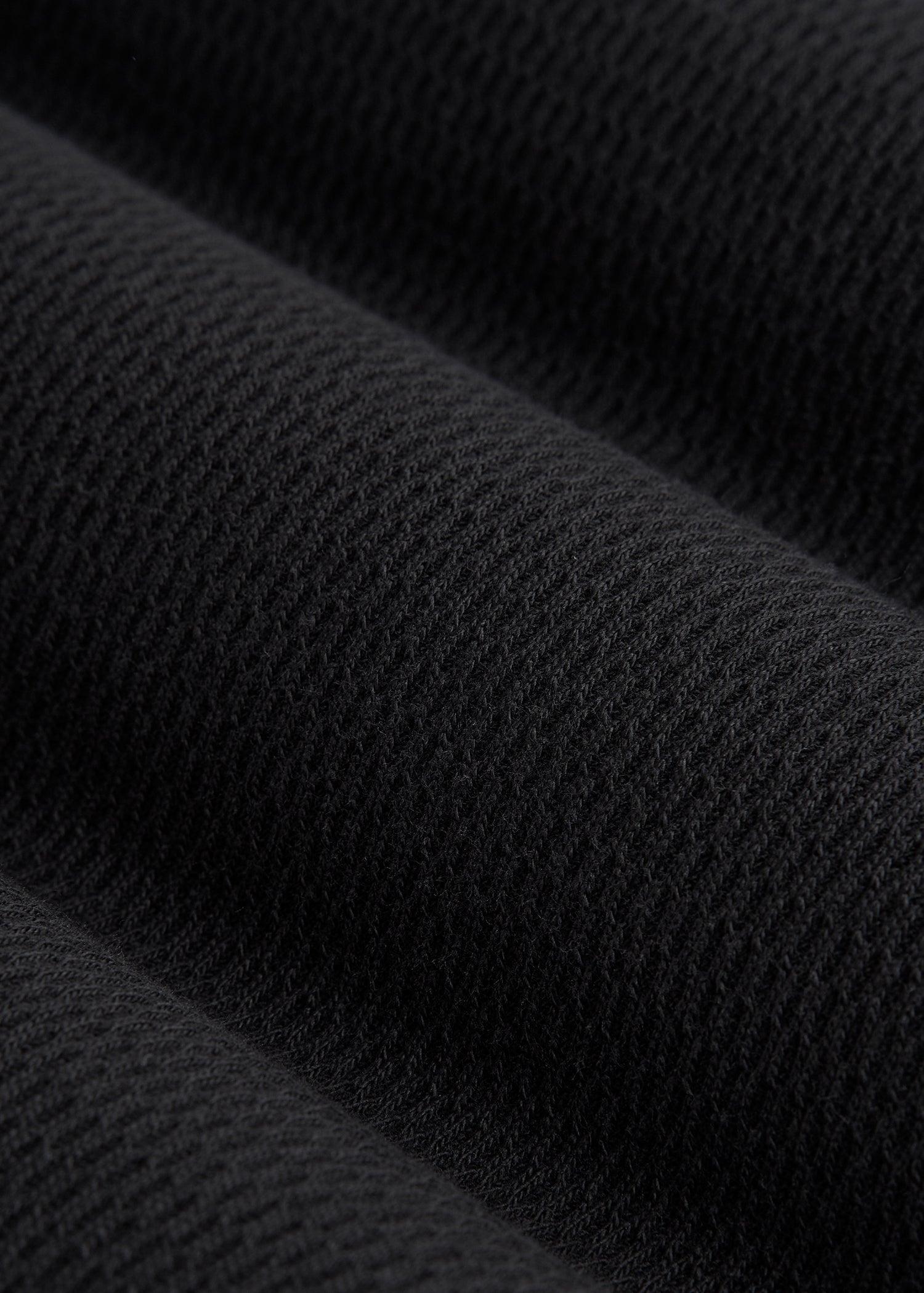 Double Honeycomb Thermal Long-Sleeve Henley Shirt for Tall Men in Black Product Image