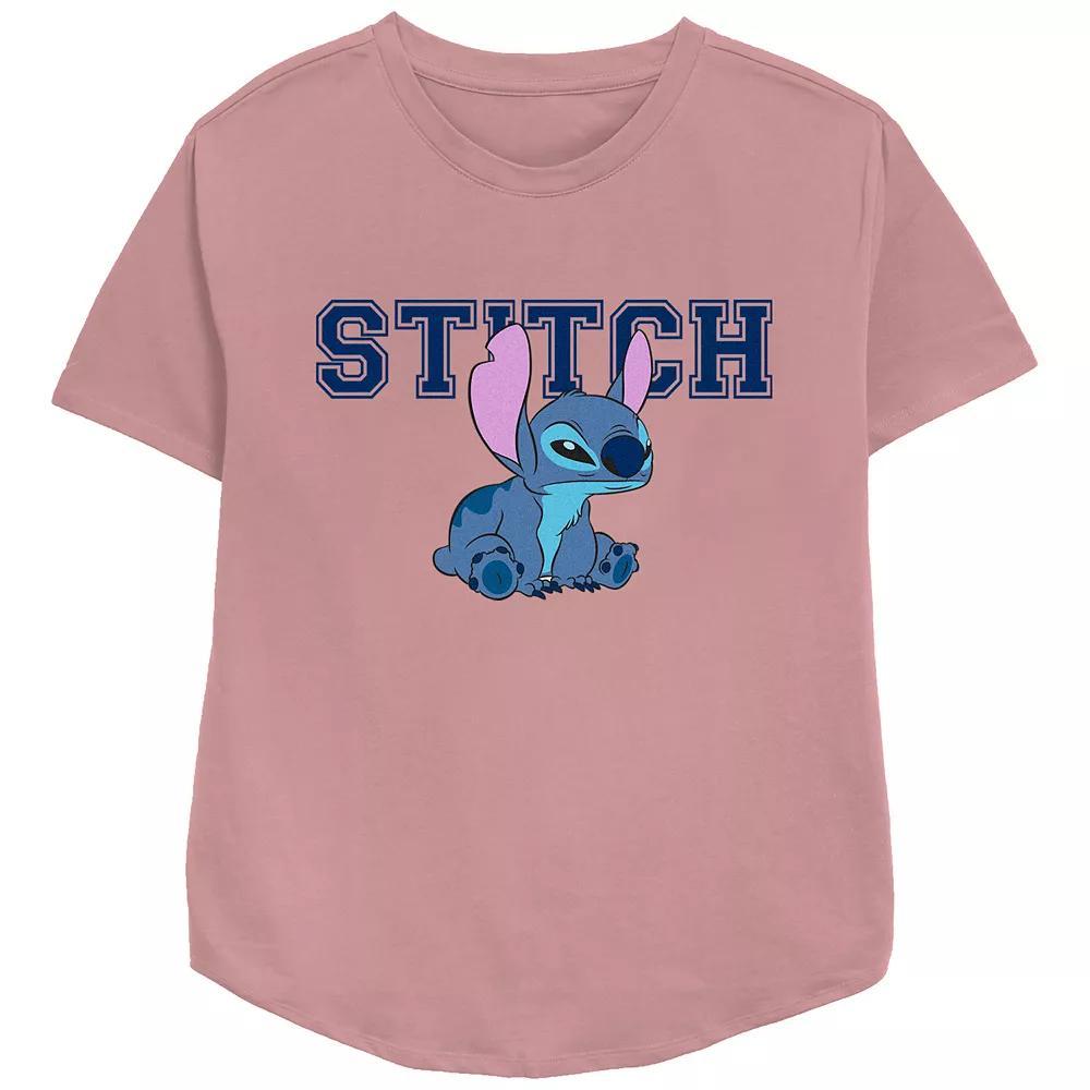 Disney's Lilo & Stitch Angry Sitting Stitch Relaxed Fit Women's Graphic Tee, Girl's, Size: Large, Pink Product Image