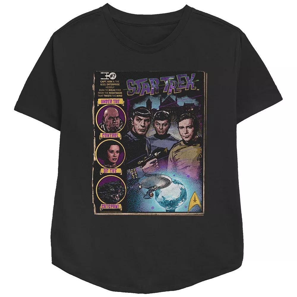 Women's Star Trek Comic Book Poster Graphic Tee, Size: Small, Black Product Image