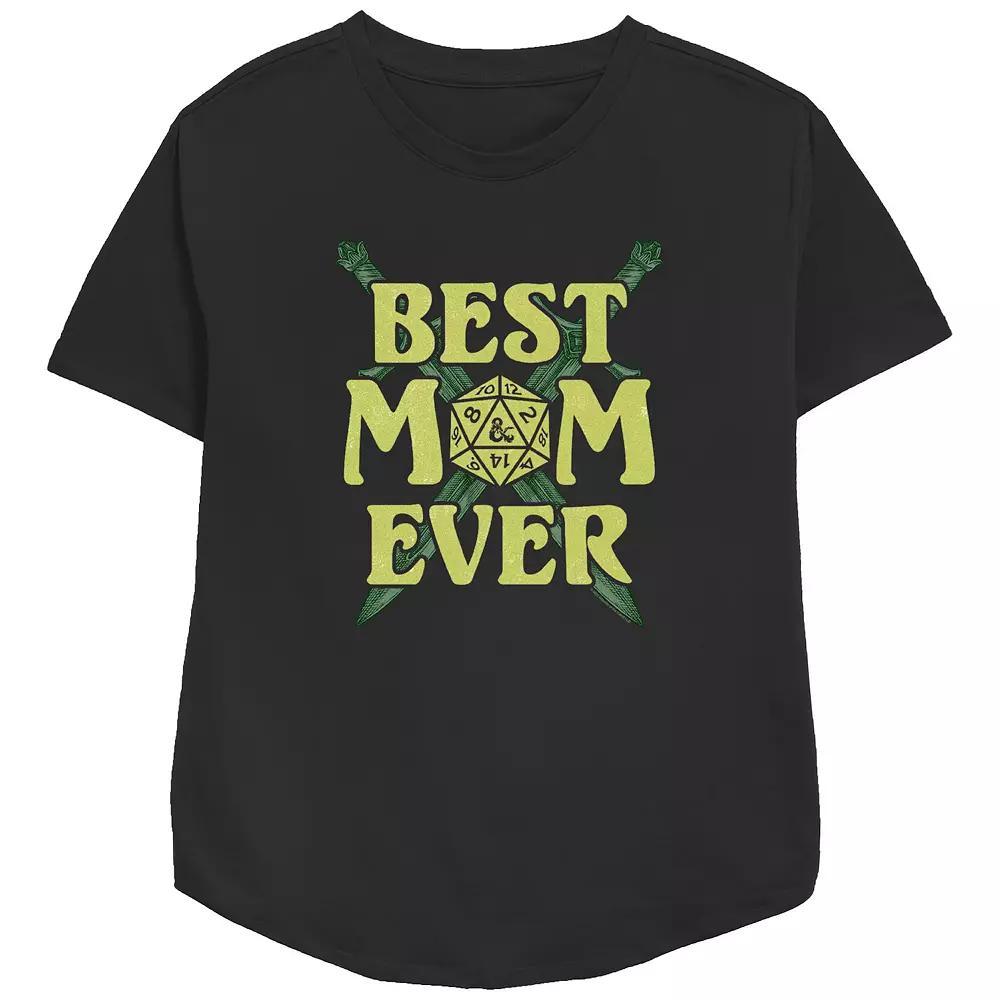Women's Dungeons & Dragons Best Mom Ever Relaxed Fit Graphic Tee, Size: Large, Black Product Image