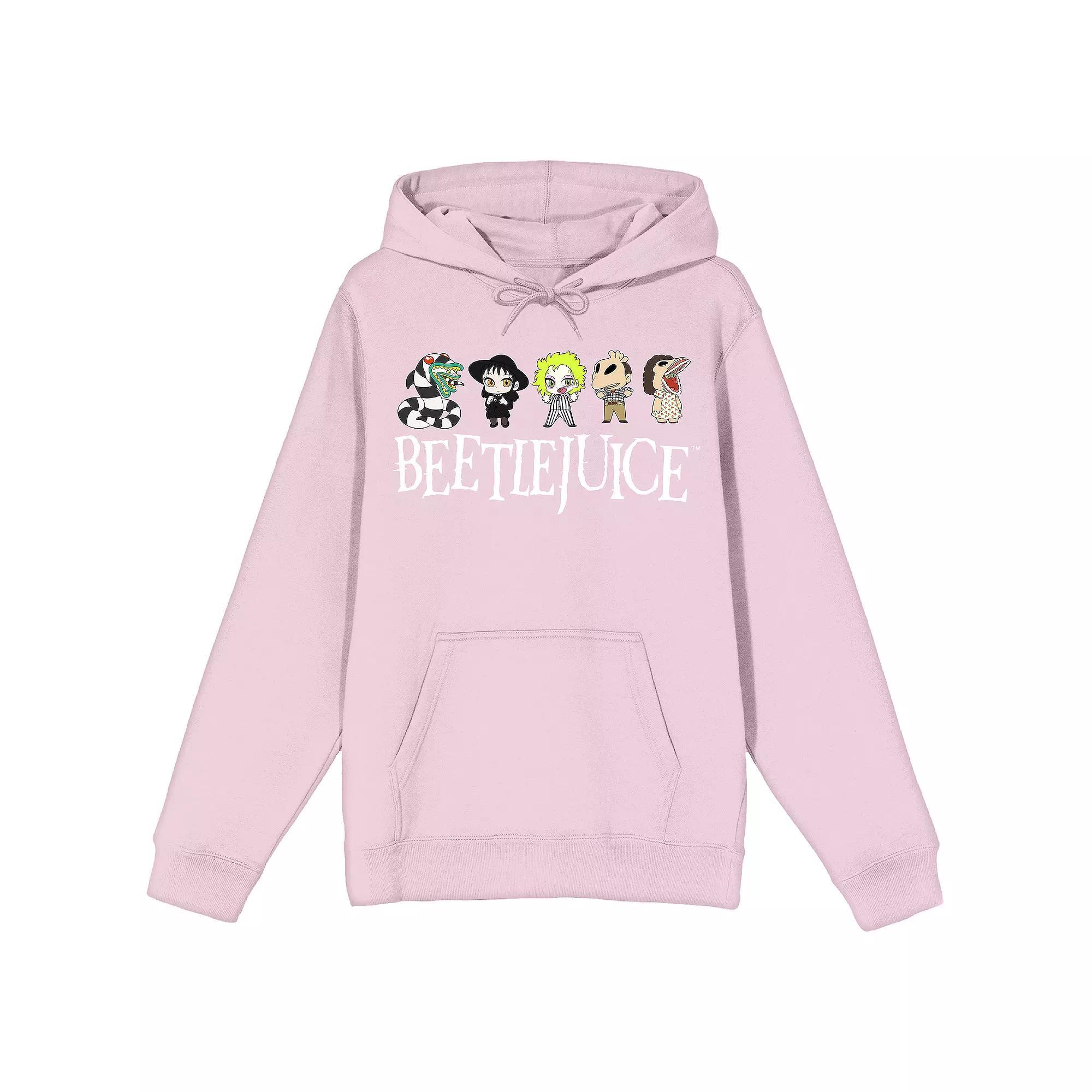 Men's Beetlejuice Chibi Line Up Hoodie, Size: Small, Pink Product Image
