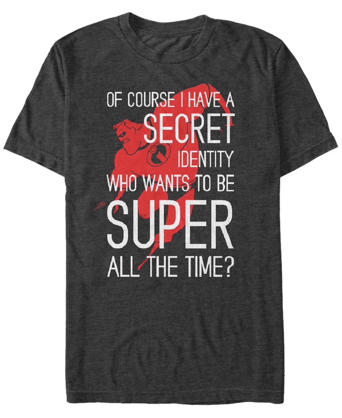 Mens Disney Pixar Incredibles Secret Identity Graphic Tee Grey Heather Product Image