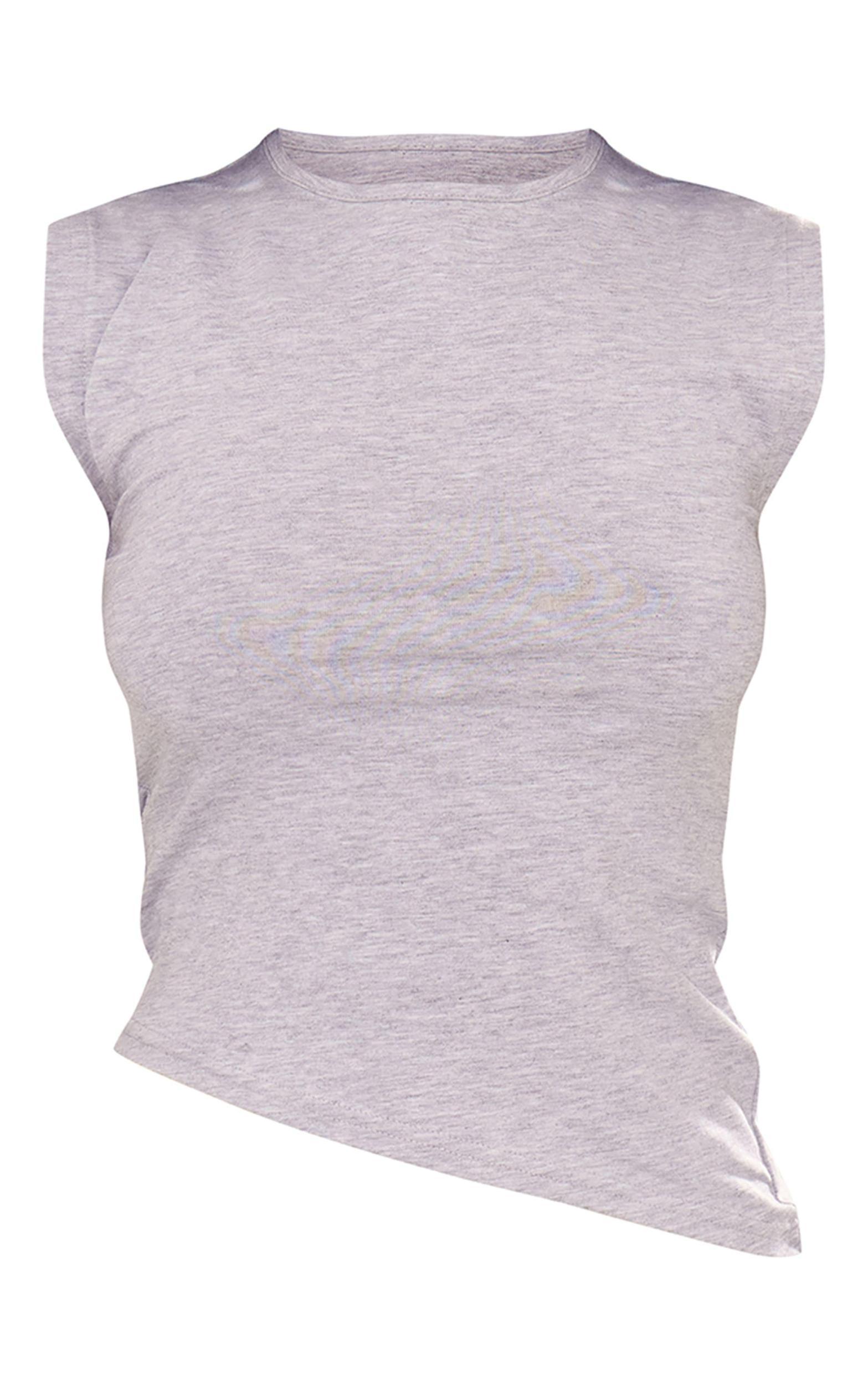Grey Marl Asymmetric Hem Top Product Image