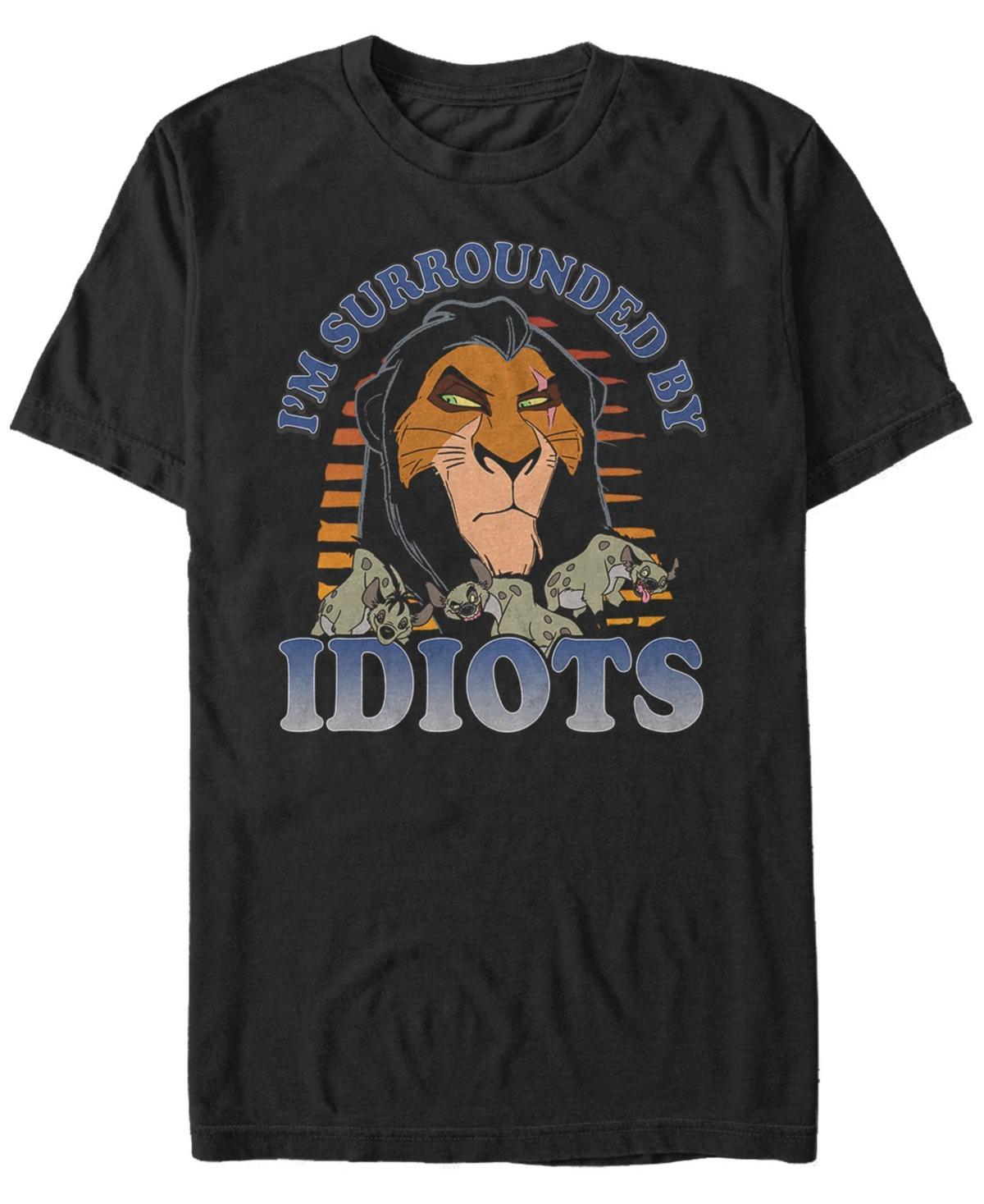 Disney's The Lion King Scar Men's Surrounded By Idiots Sunset Poster Tee, Size: XXL, Black Product Image