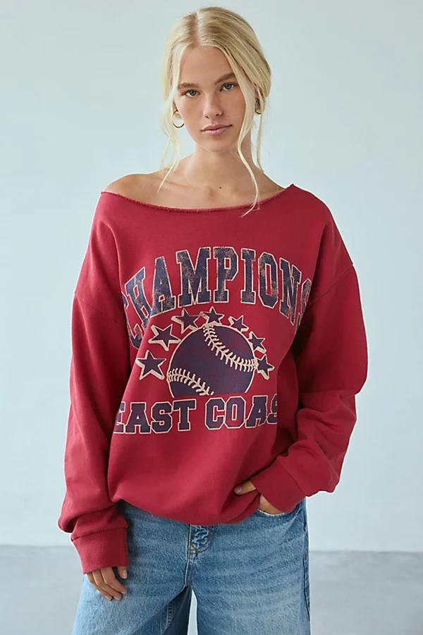 West Coast Champions Oversized Off-The-Shoulder Sweatshirt Womens at Urban Outfitters Product Image