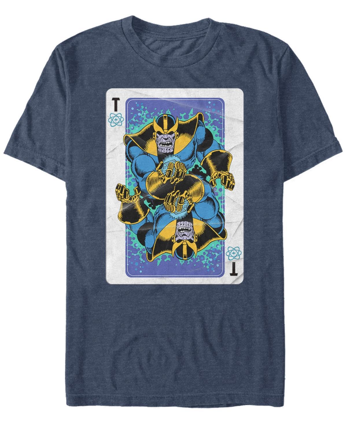 Men's Marvel Comics Thanos Playing Card Tee, Size: Large, Navy Grey Product Image