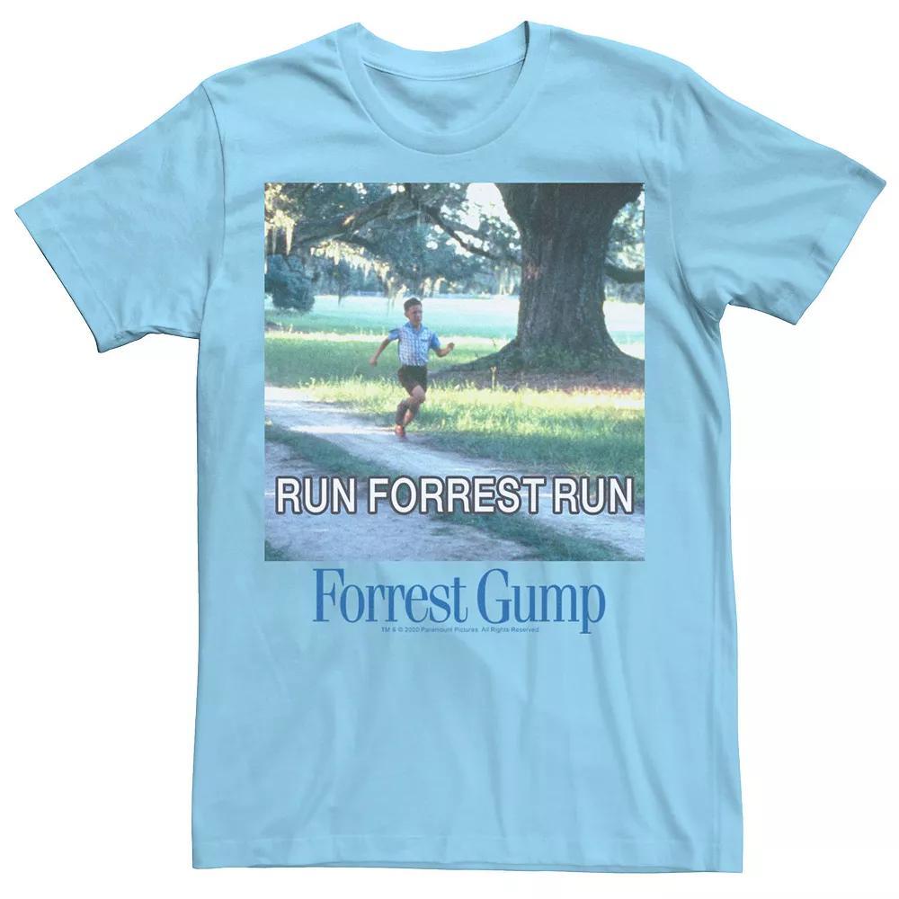 Men's Forrest Gump Run Forrest Run Photo Panel Tee, Size: Large, Light Blue Product Image