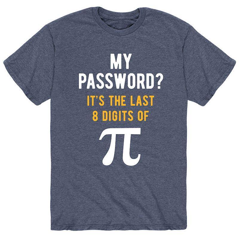 Mens Password Last Of Pi Tee Grey Blue Product Image