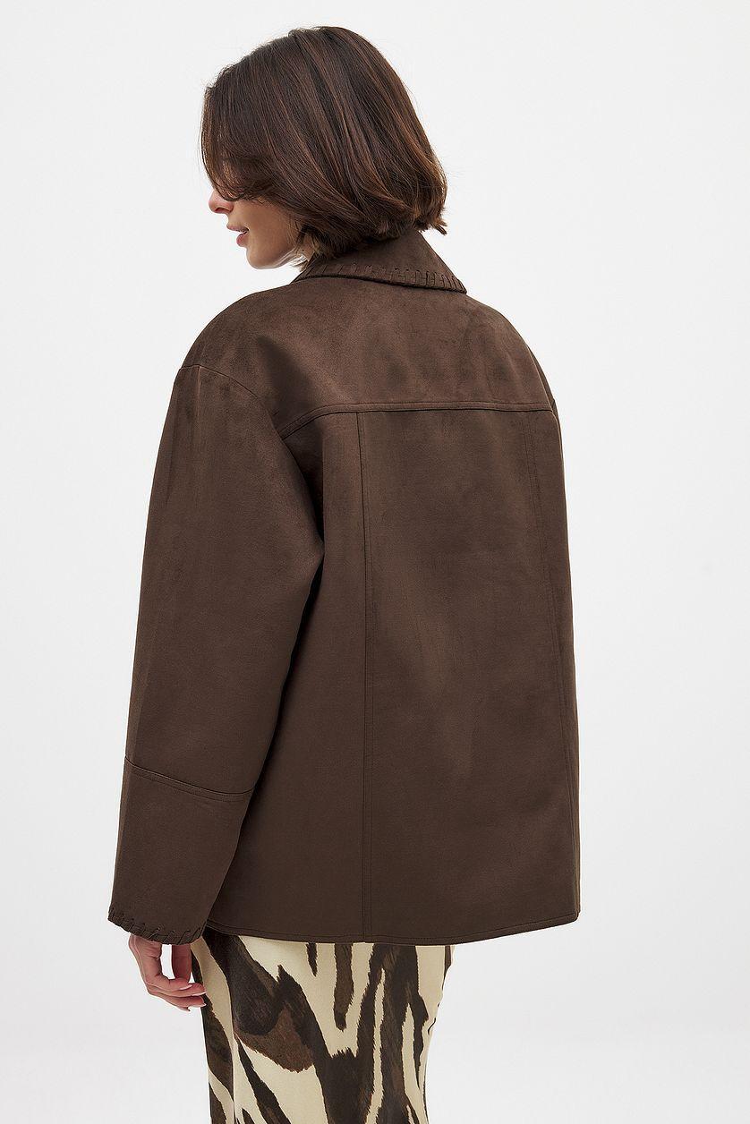 Faux Suede Seam Detail Jacket Product Image