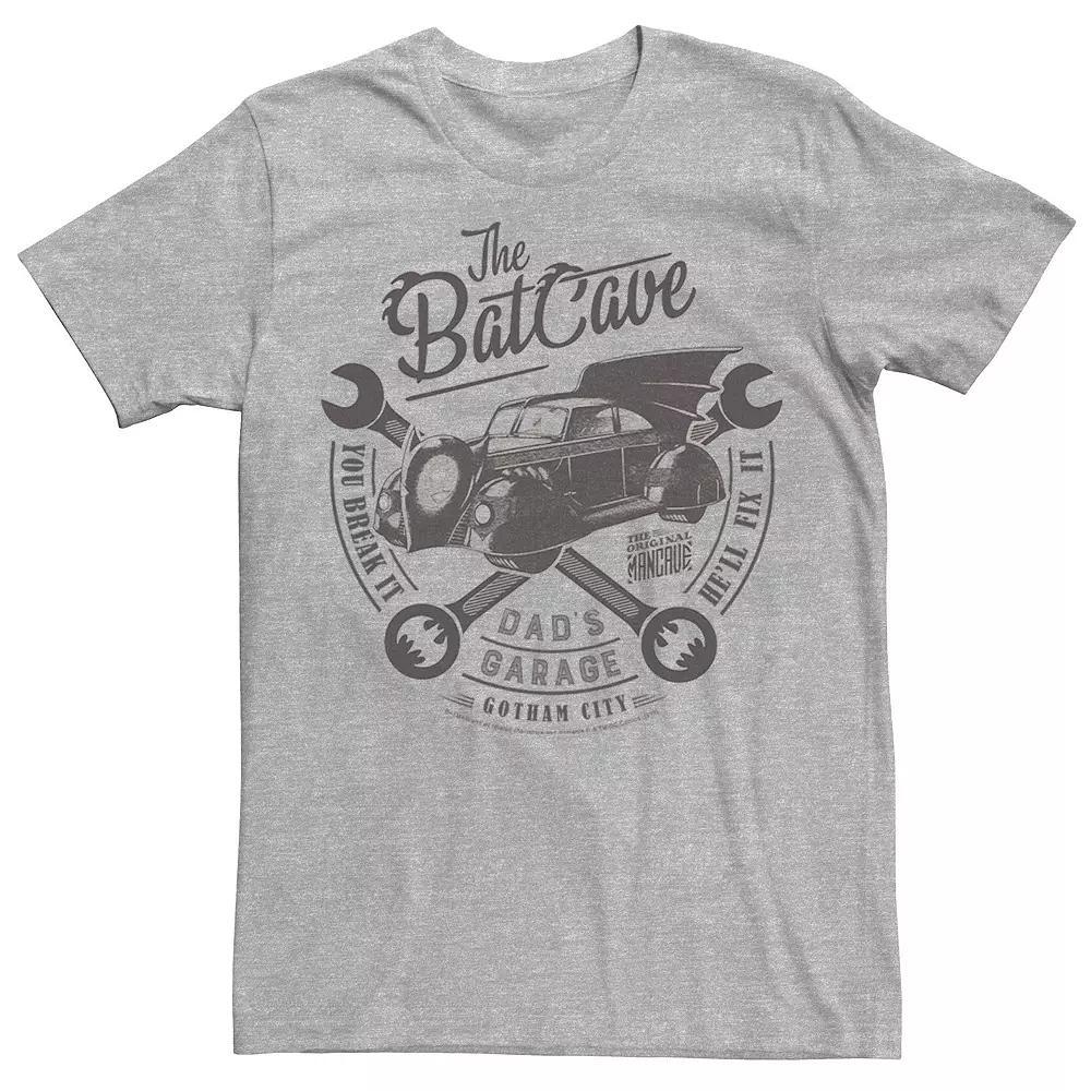 Mens DC Comics The Bat Cave Circle Text Poster Tee, Men's, Size: Large, Silver Product Image