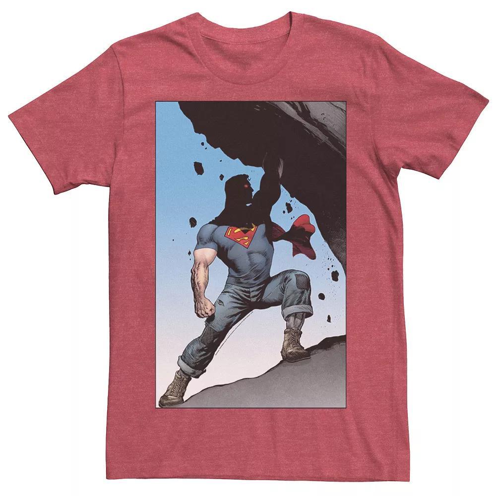 Mens DC Comics Superman Power Lift Comic Poster Tee Navy Grey Product Image