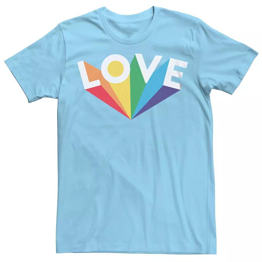 Men's Pride Love Projection Graphic Tee, Size: Medium, Light Blue Product Image