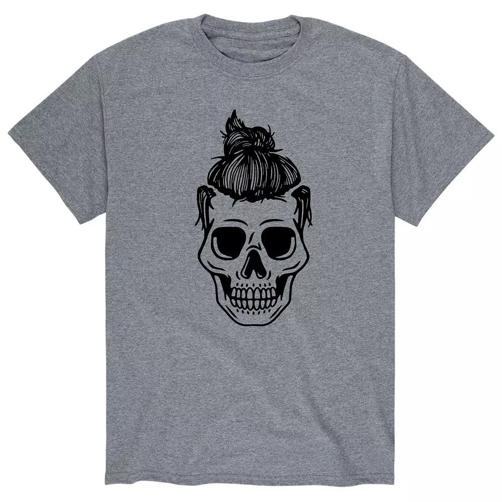 Mens Man Bun Skull Tee Product Image
