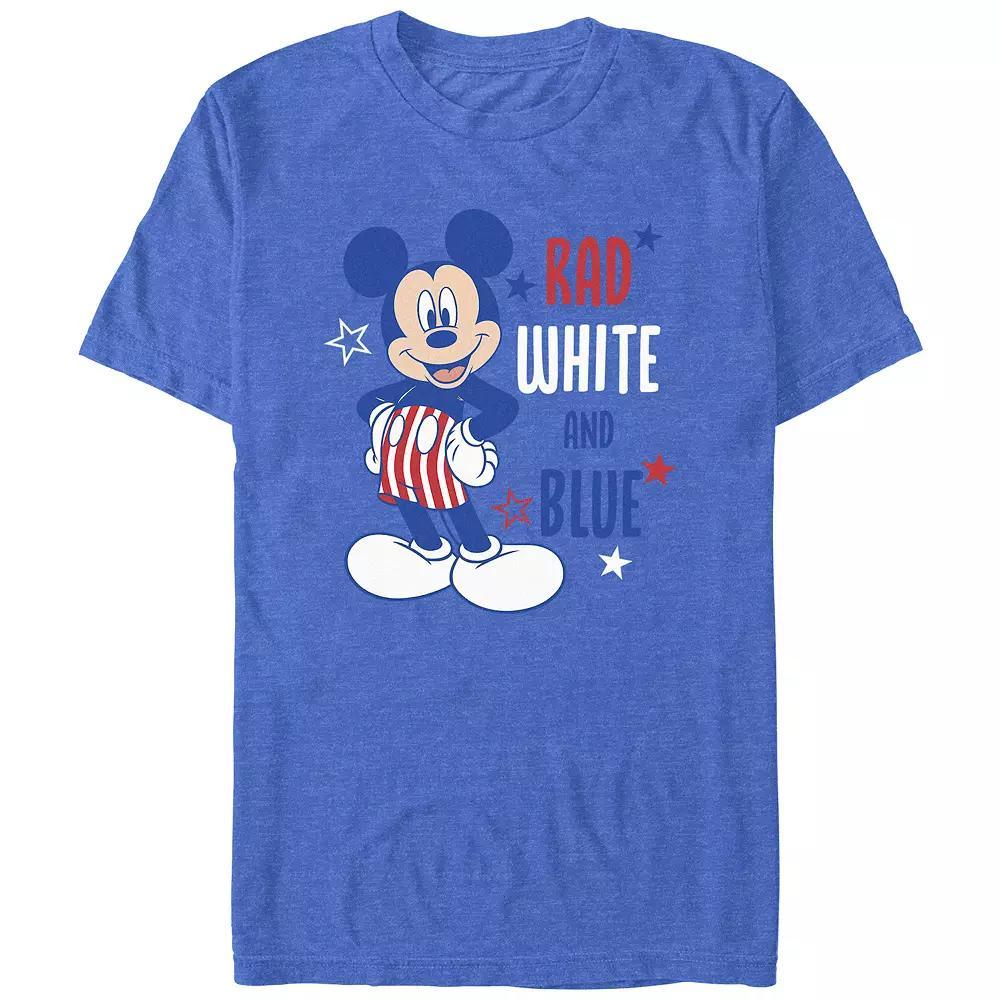 Disney's Mickey Mouse Men's Rad White And Blue Graphic Tee, Size: Large, Royal Grey Product Image