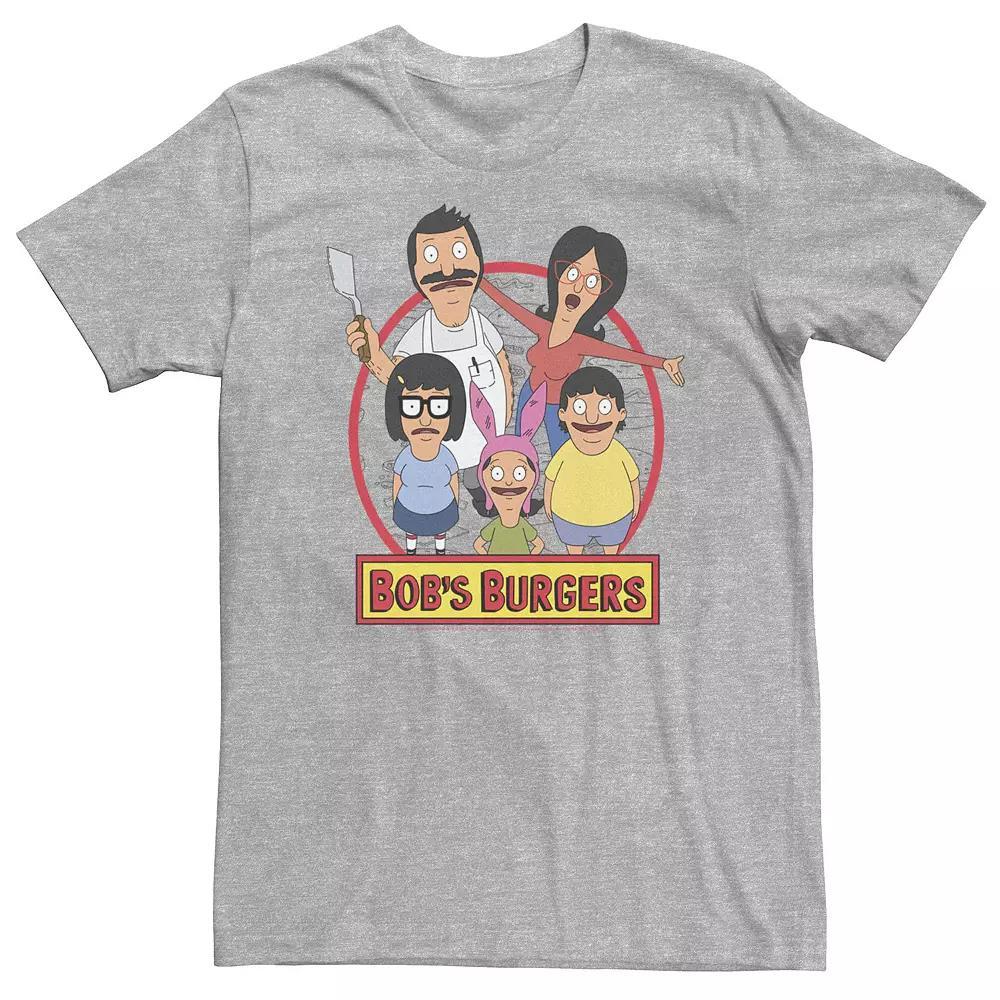 Big & Tall Bob's Burgers Group Shot Logo Tee, Men's, Size: 4XL Tall, Athletic Grey Product Image