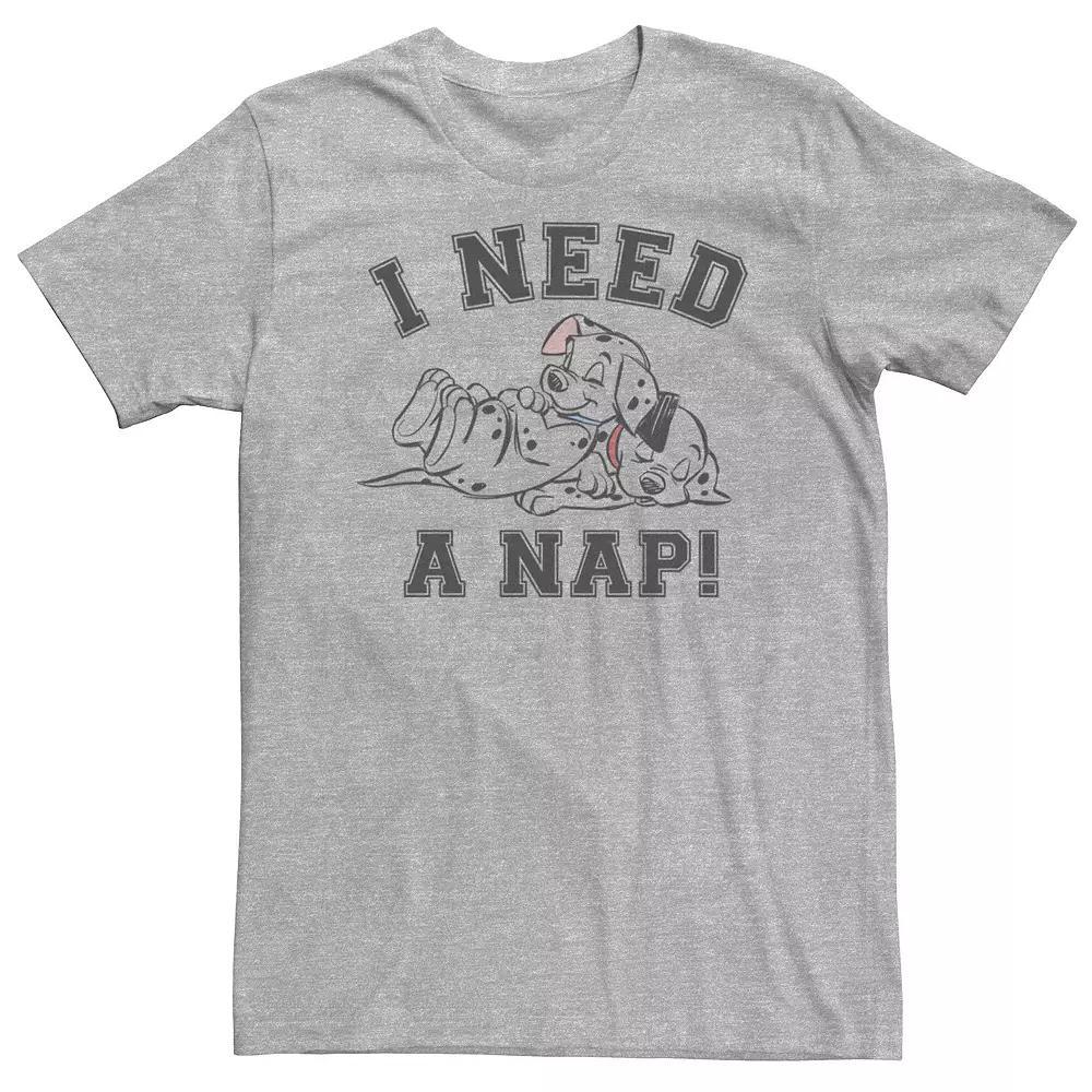 Big & Tall Disney 101 Dalmatians Sleeping Puppies I Need A Nap Tee, Men's, Size: XXL Tall, Athletic Grey Product Image