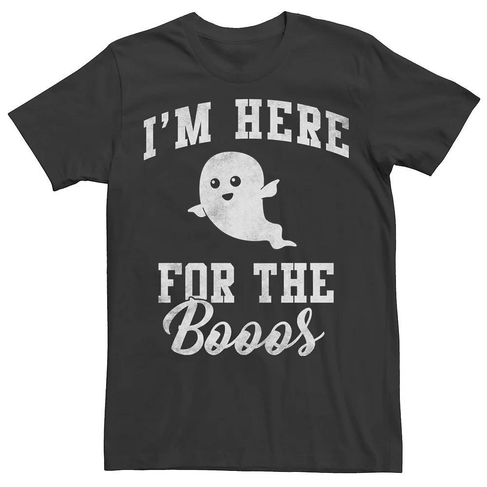 Men's Halloween Here For The Booos Ghost Tee, Size: XL, Black Product Image