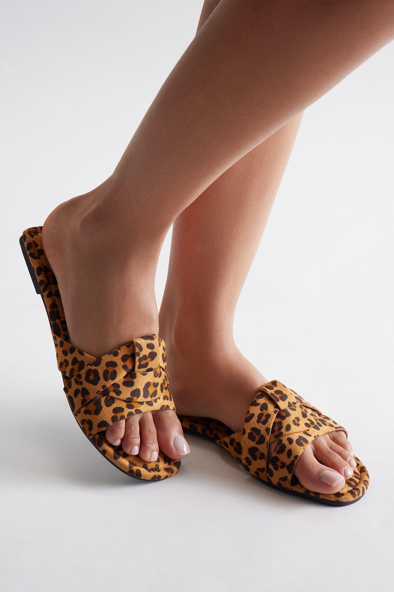 Antonia Slip On Sandals - Leopard Product Image