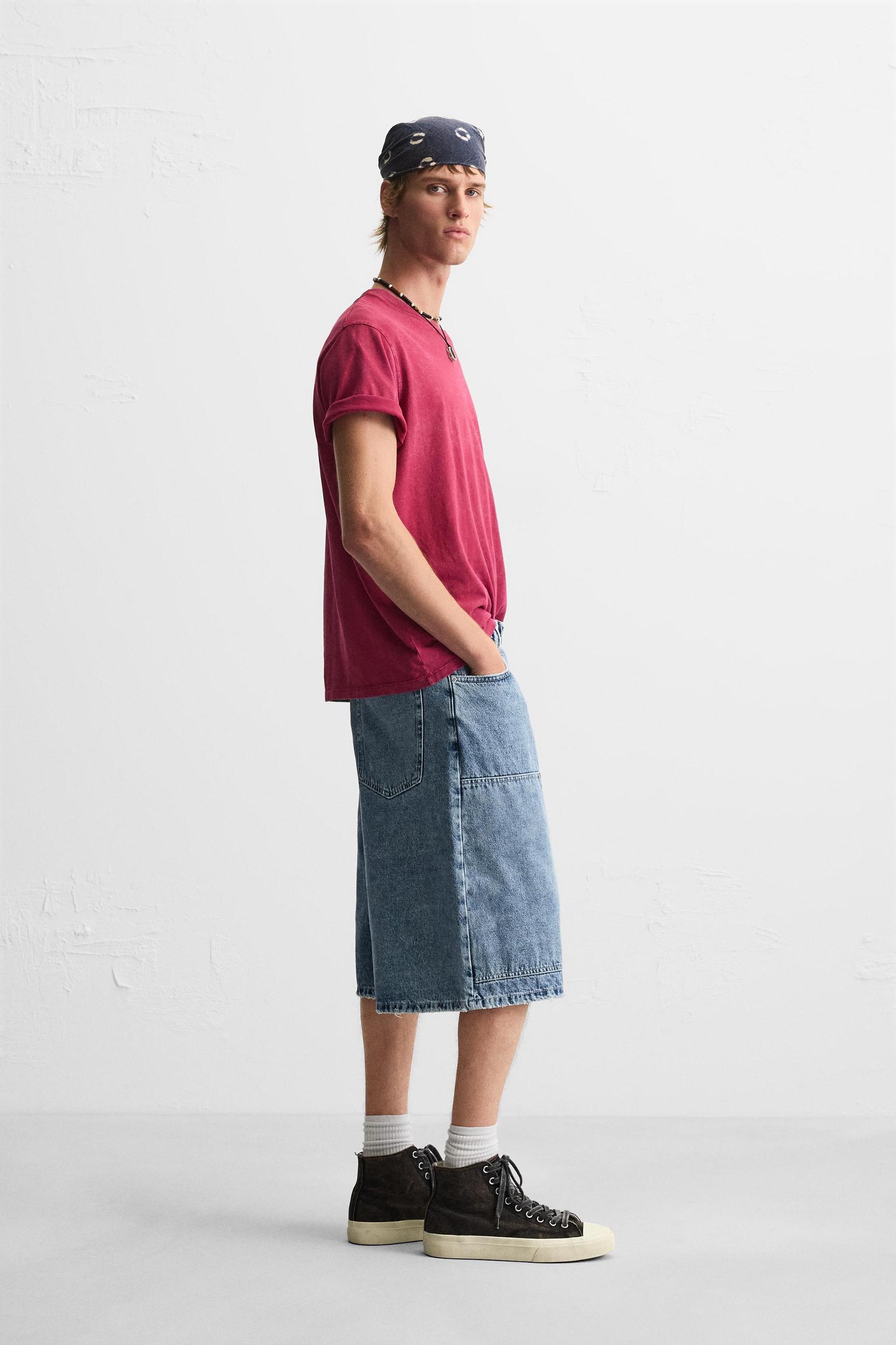 OVERSIZED FIT DENIM BERMUDA SHORTS Product Image