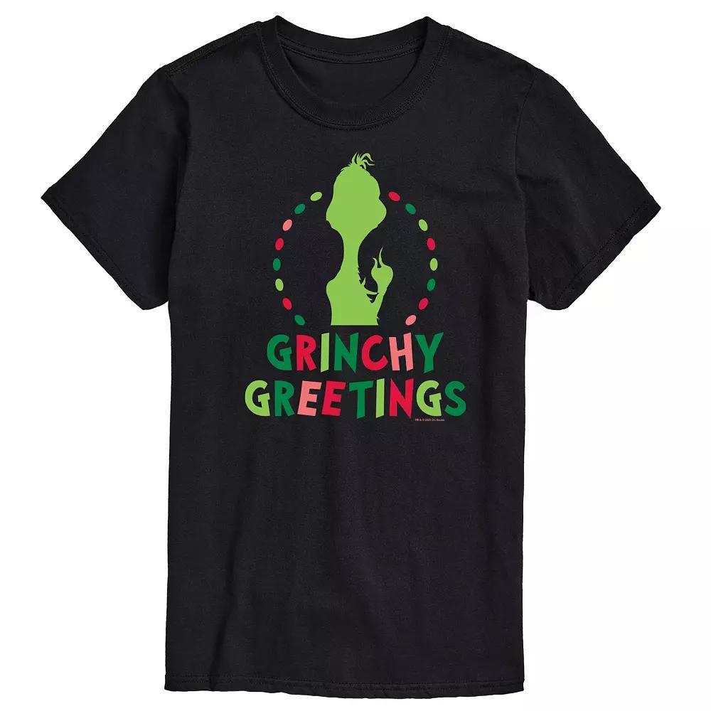 Mens Dr. Seuss The Grinch Grinchy Greetings Graphic Tee Blue Product Image