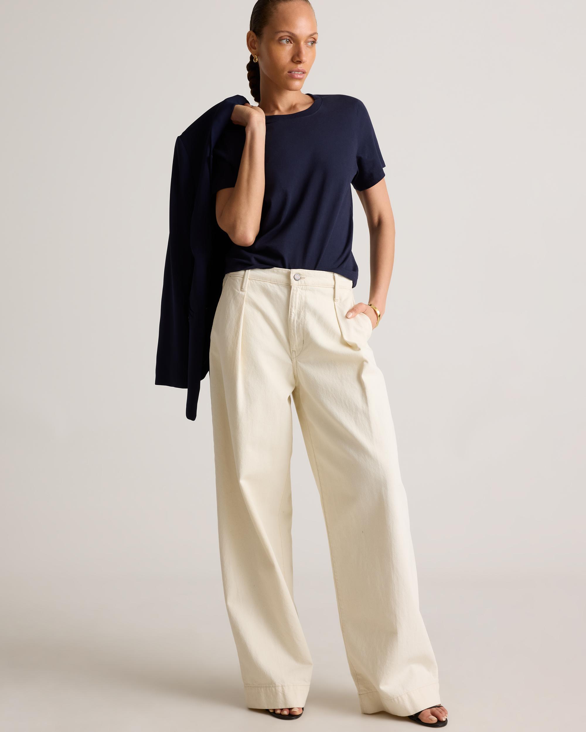 Quince | Women's Boxy Crewneck T-Shirt Organic Cotton Product Image