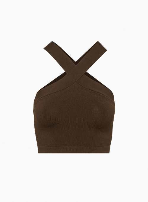 sculpt knit criss cross cropped tank Product Image