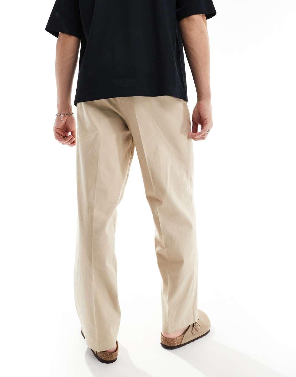 Jack & Jones bill wide fit chinos in beige  Product Image