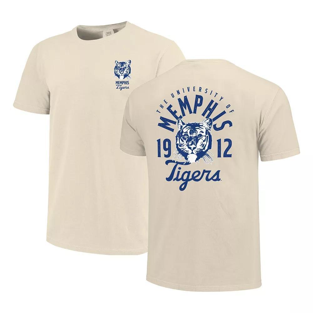 Men's Cream Memphis Tigers Comfort Colors Mascot Overlay T-Shirt, Size: Medium, Beige Product Image