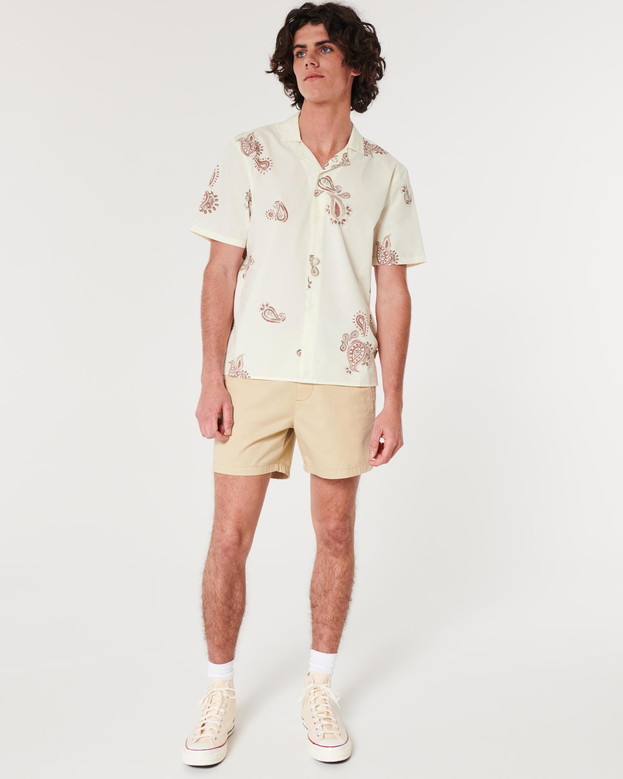 Short-Sleeve Paisley Poplin Shirt Product Image