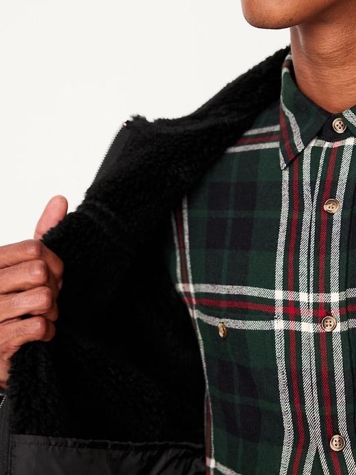 Faux-Leather Aviator Jacket Product Image