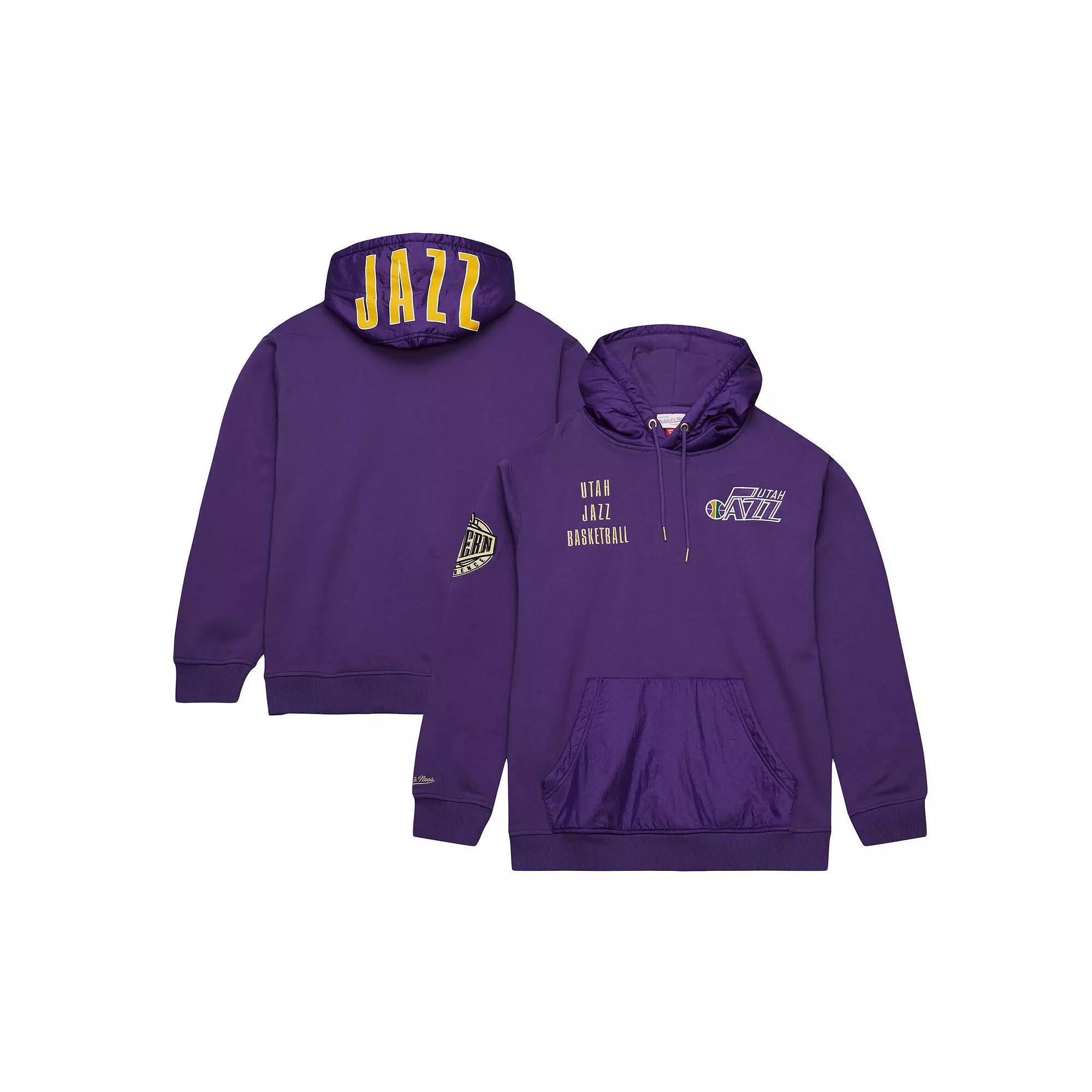 Men's Mitchell & Ness Purple Utah Jazz  Team OG 2.0 Vintage Logo Fleece Pullover Hoodie, Size: Small, Jaz Purple Product Image