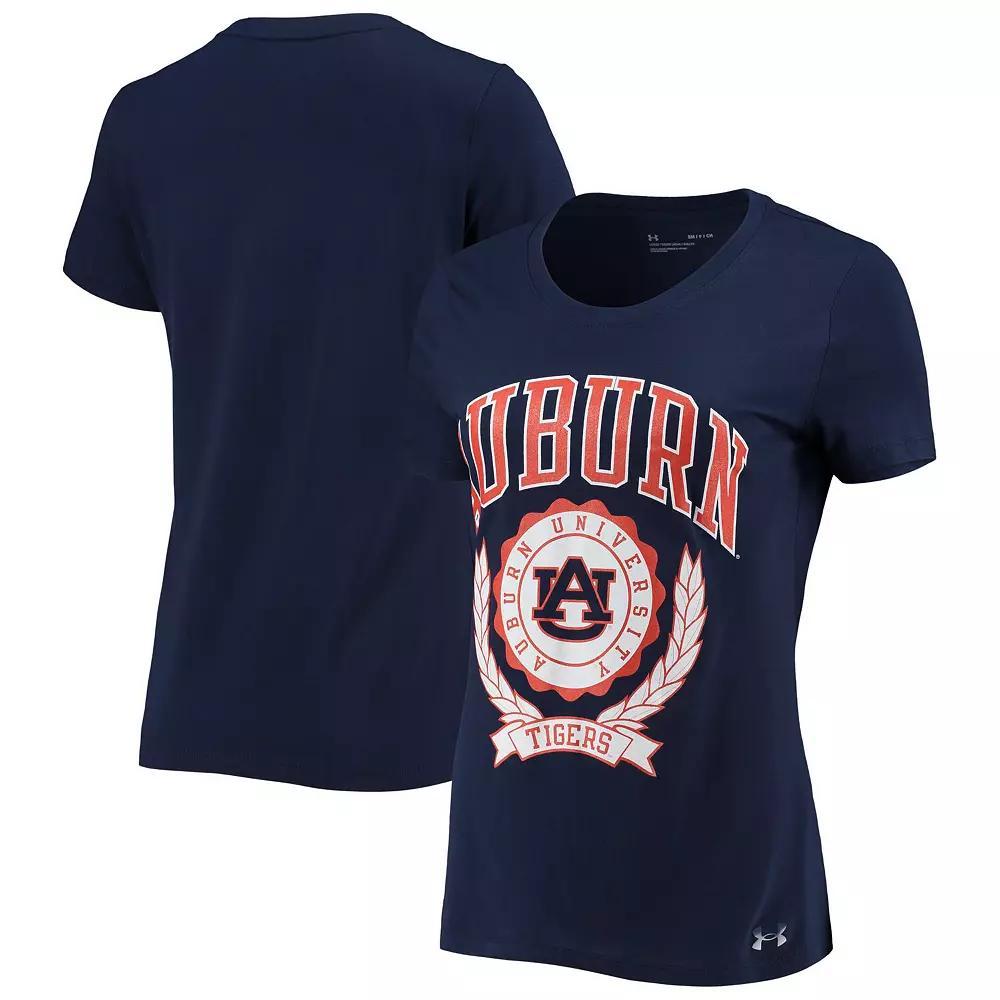 Women's Under Armour Navy Auburn Tigers T-Shirt, Size: Small, Blue Product Image