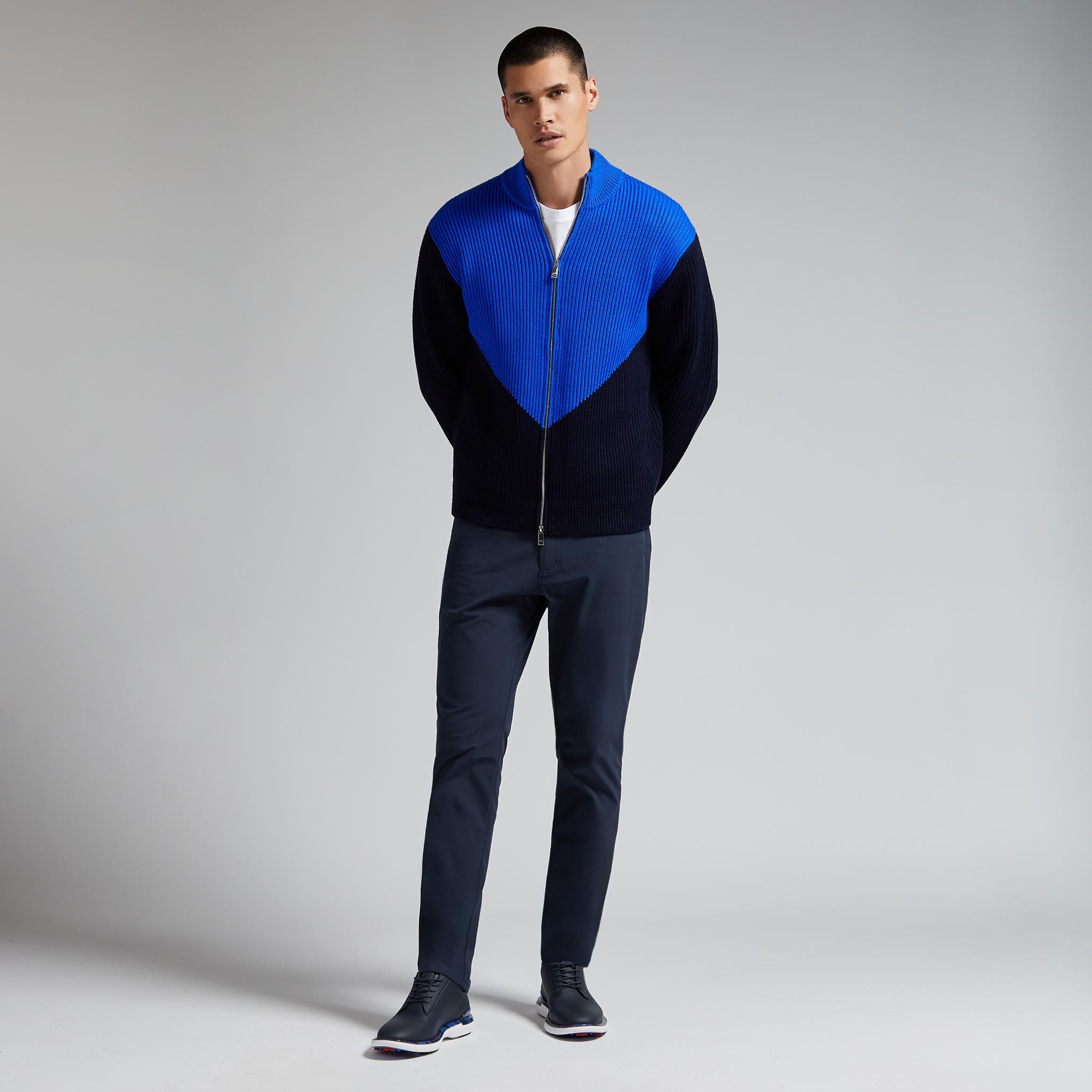 COLOURBLOCK MERINO WOOL FULL ZIP SWEATER JACKET Product Image