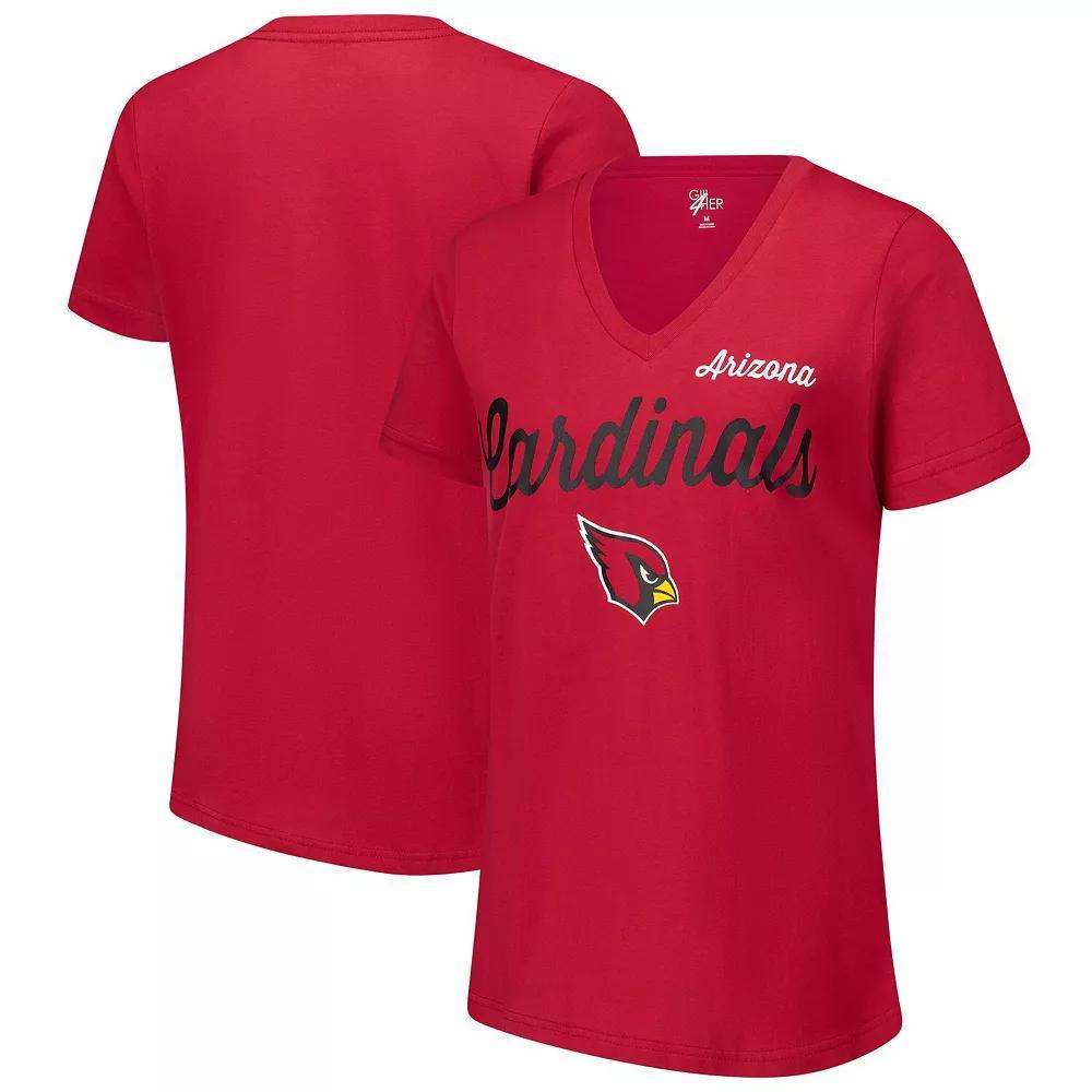 Women's G-III 4Her by Carl Banks Cardinal Arizona Cardinals Post Season V-Neck T-Shirt, Size: 2XL, Red Product Image