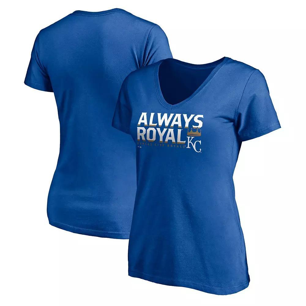 Women's Fanatics Branded Royal Kansas City Royals Hometown V-Neck T-Shirt, Size: Small, Blue Product Image