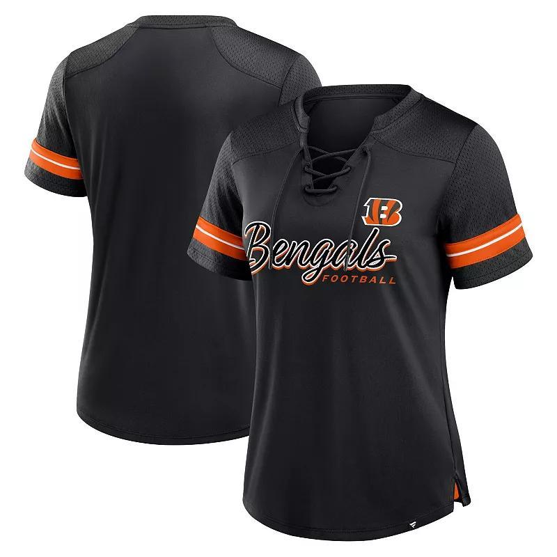 Men's Fanatics Black Cincinnati Bengals Stripe Stacking T-Shirt, Size: Medium Product Image
