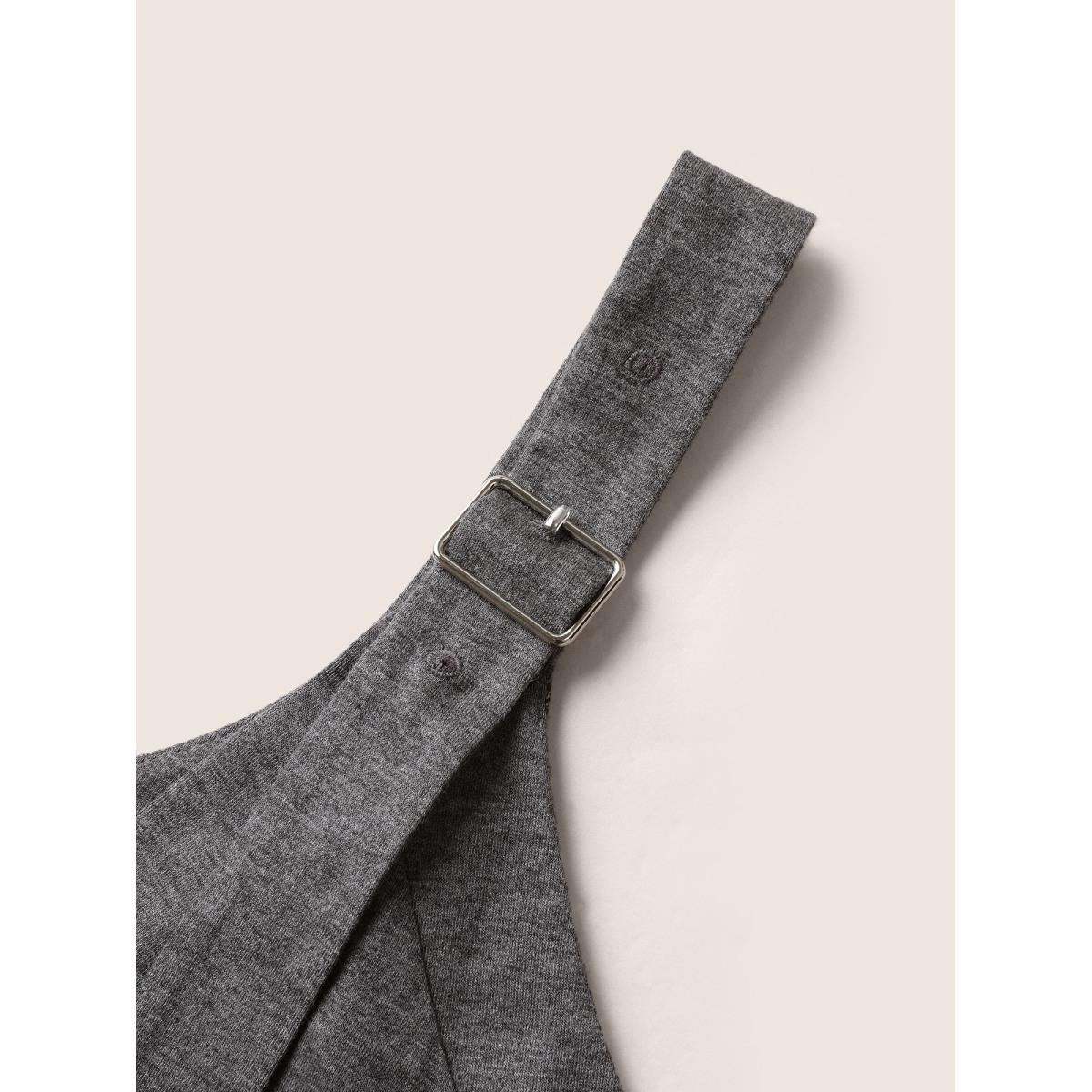 Plus Size Gray Supersoft Essentials Solid Pocket Adjustable Straps Jumpsuit Women Casual Sleeveless Non Everyday Loose Jumpsuits BloomChic 14-16/1X Product Image