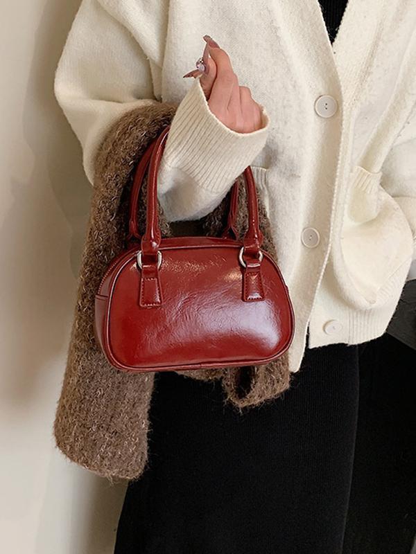 Geometric Solid Color Zipper Crossbody Bags Handbags Product Image