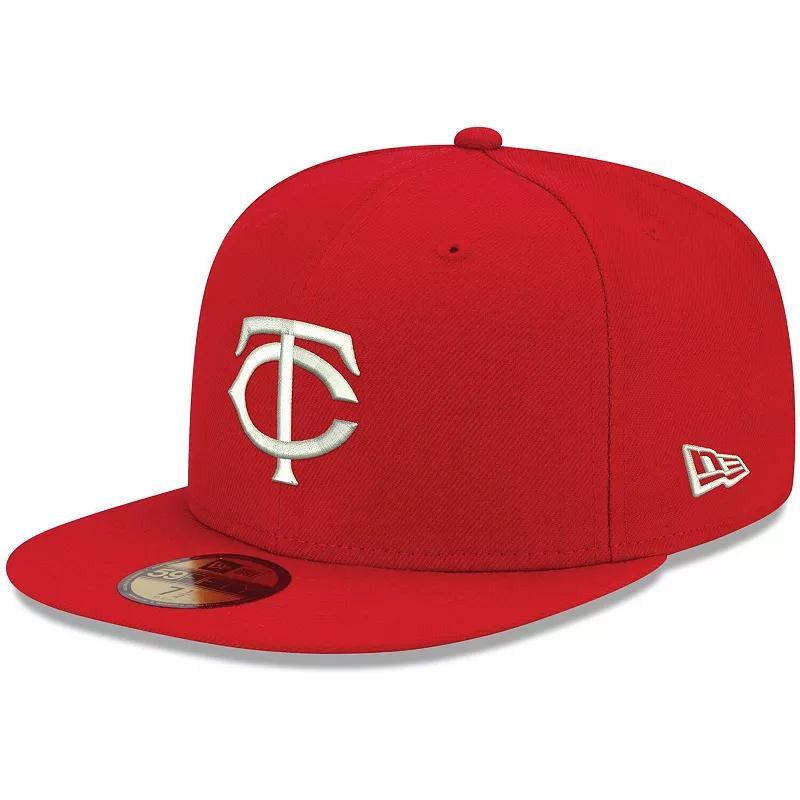 Men's New Era Red Minnesota Twins White Logo 59FIFTY Fitted Hat, Size: 7 3/4 Product Image