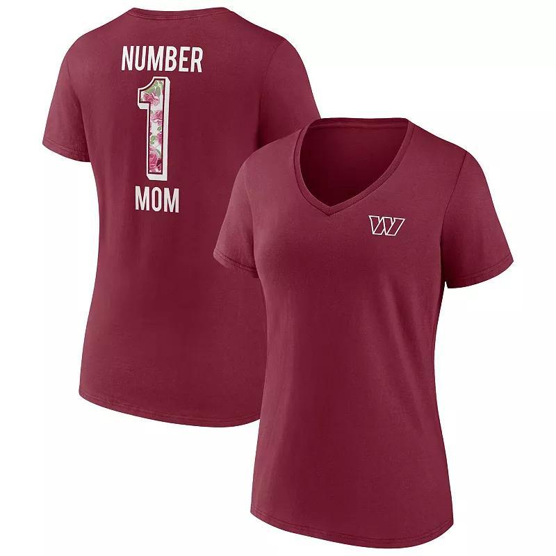 Women's Fanatics Branded Burgundy Washington Commanders Team Mother's Day V-Neck T-Shirt, Size: Small, Wft Med Re Product Image