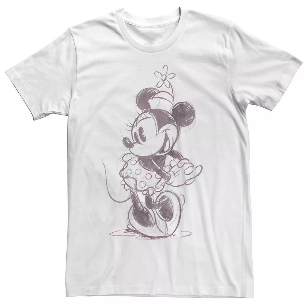 Disney's Minnie Mouse Men's Cute Sketch Tee, Size: XL, White Product Image