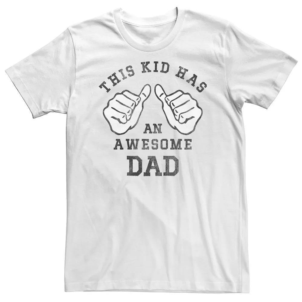 Big & Tall Father's Day "This Kid Has An Awesome Dad" Tee, Men's, Size: Large Tall, Athletic Grey Product Image